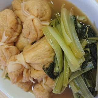 肉詰め巾着と小松菜煮